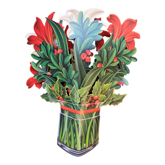 4-Pack Fresh Cut Paper Winter Lillie 3D Popup Greeting Card Note Card & Envelope - Picture 6 of 8